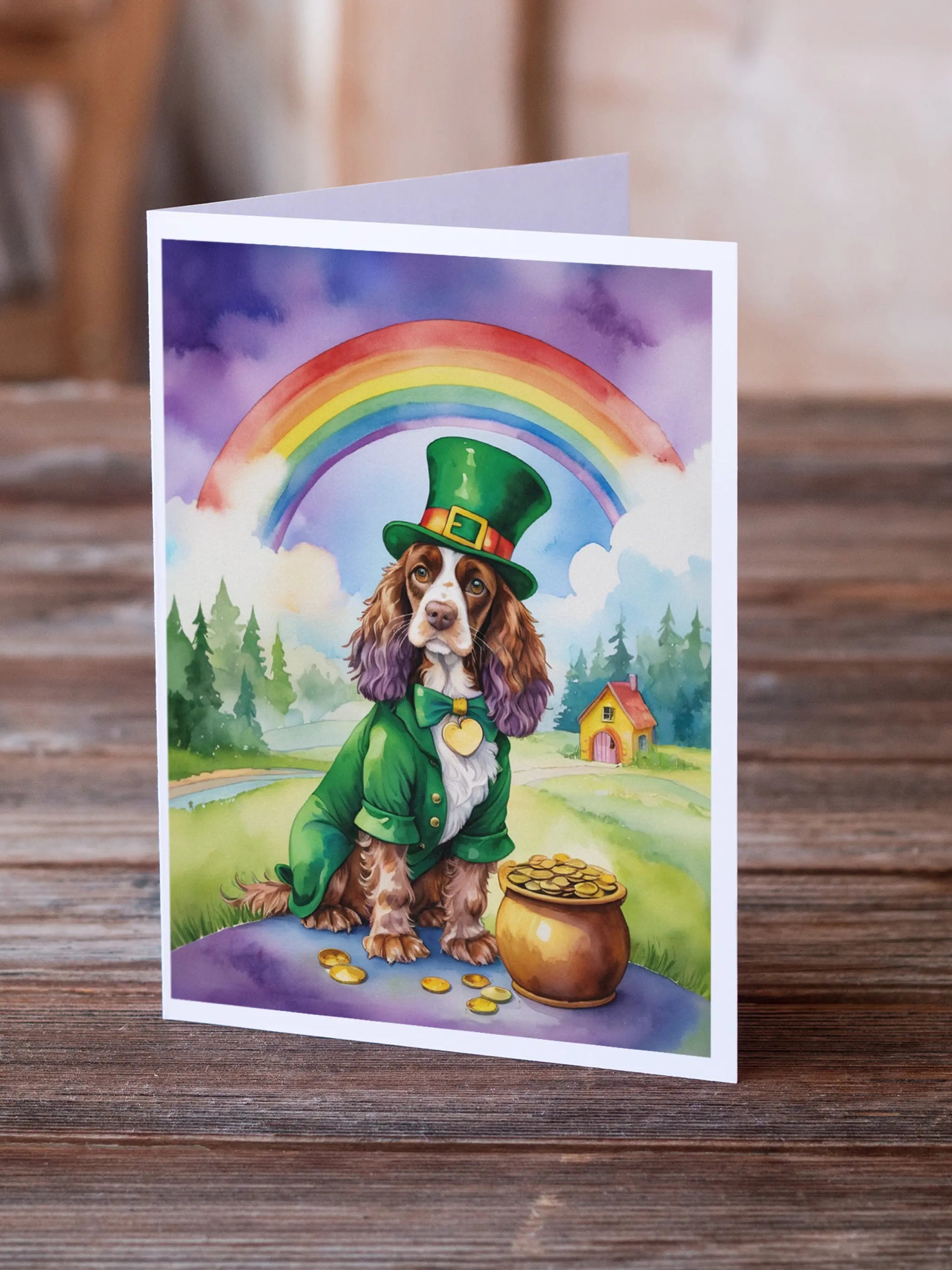 English Cocker Spaniel St Patrick's Day Greeting Cards Pack of 8 Caroline's Treasures