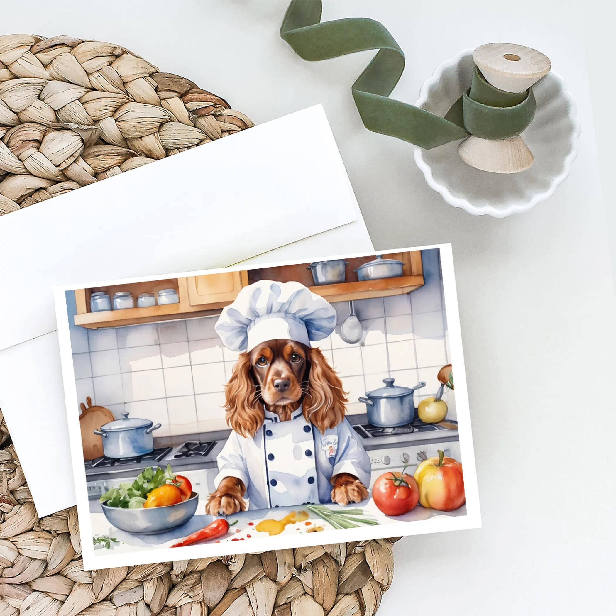English Cocker Spaniel The Chef Greeting Cards Pack of 8 Caroline's Treasures