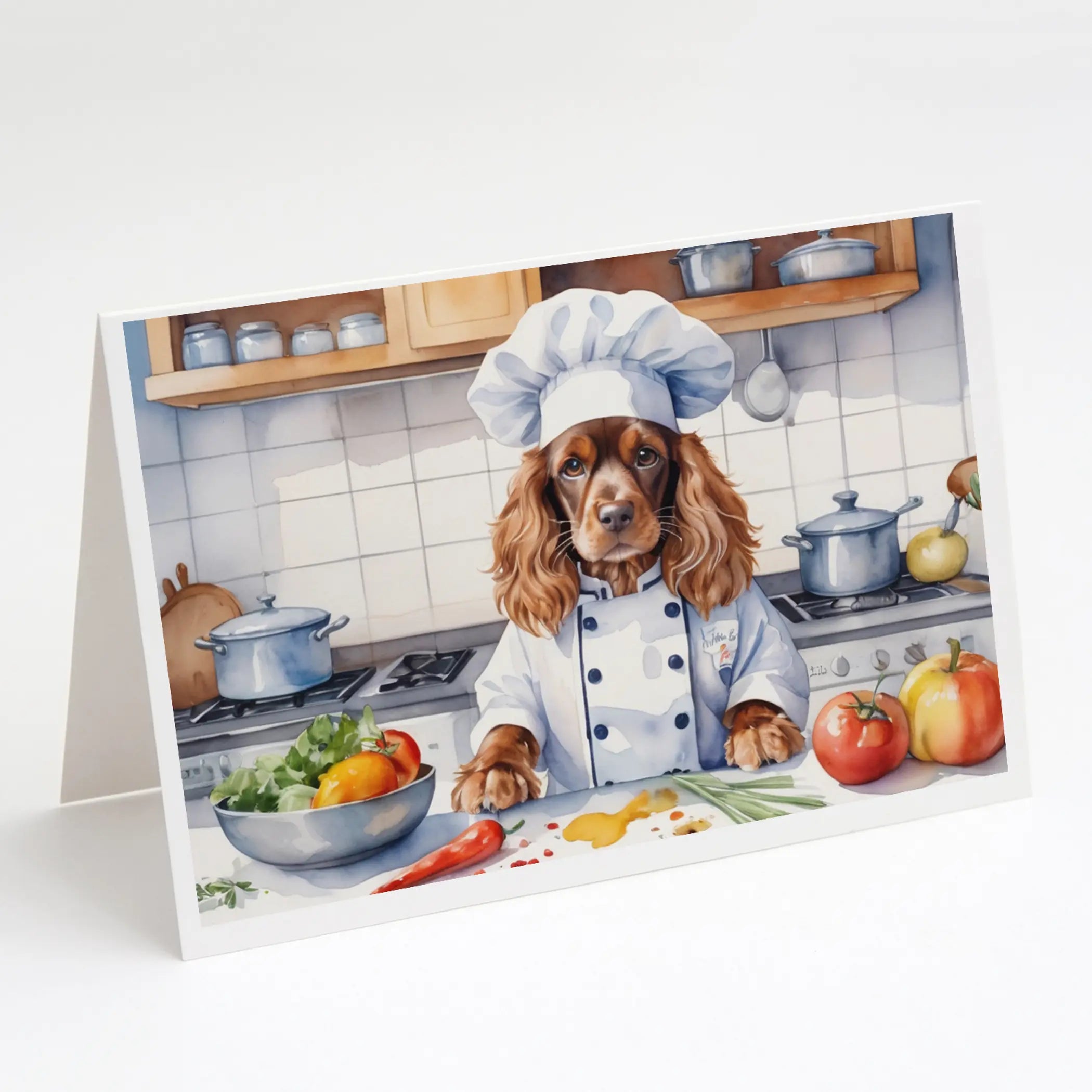 English Cocker Spaniel The Chef Greeting Cards Pack of 8 Caroline's Treasures