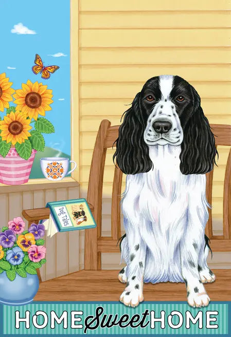 English Cocker Spaniel - Tomoyo Pitcher Home Sweet Home Outdoor Flag Best of Breed