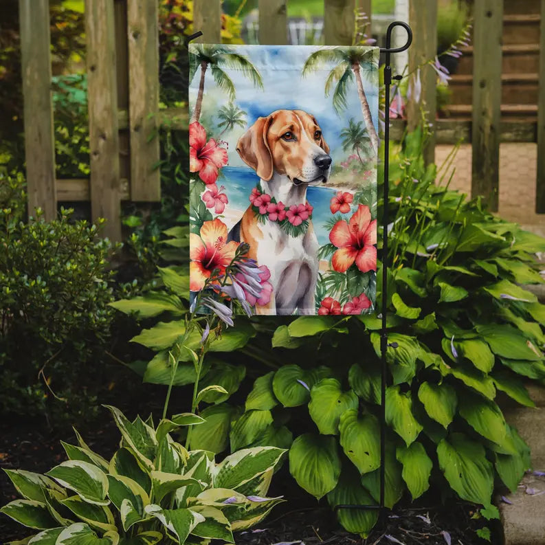 English Foxhound Luau Garden Flag Caroline's Treasures