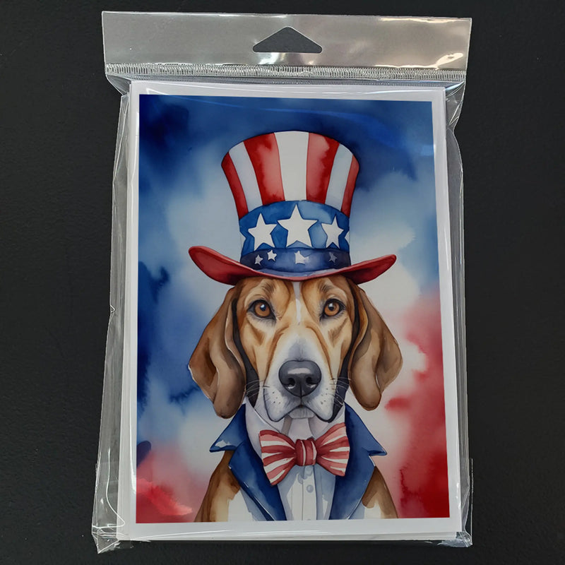 English Foxhound Patriotic American Greeting Cards Pack of 8 Caroline's Treasures
