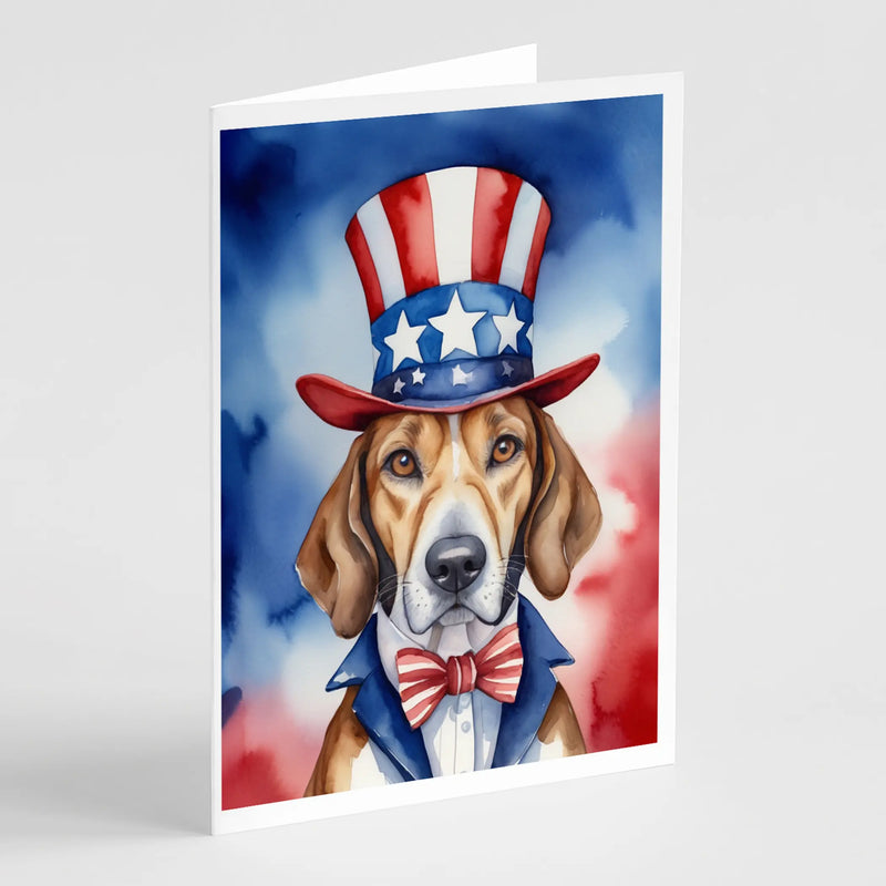 English Foxhound Patriotic American Greeting Cards Pack of 8 Caroline's Treasures