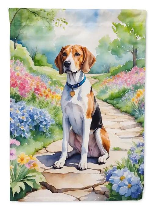 English Foxhound Spring Path Garden Flag Caroline's Treasures
