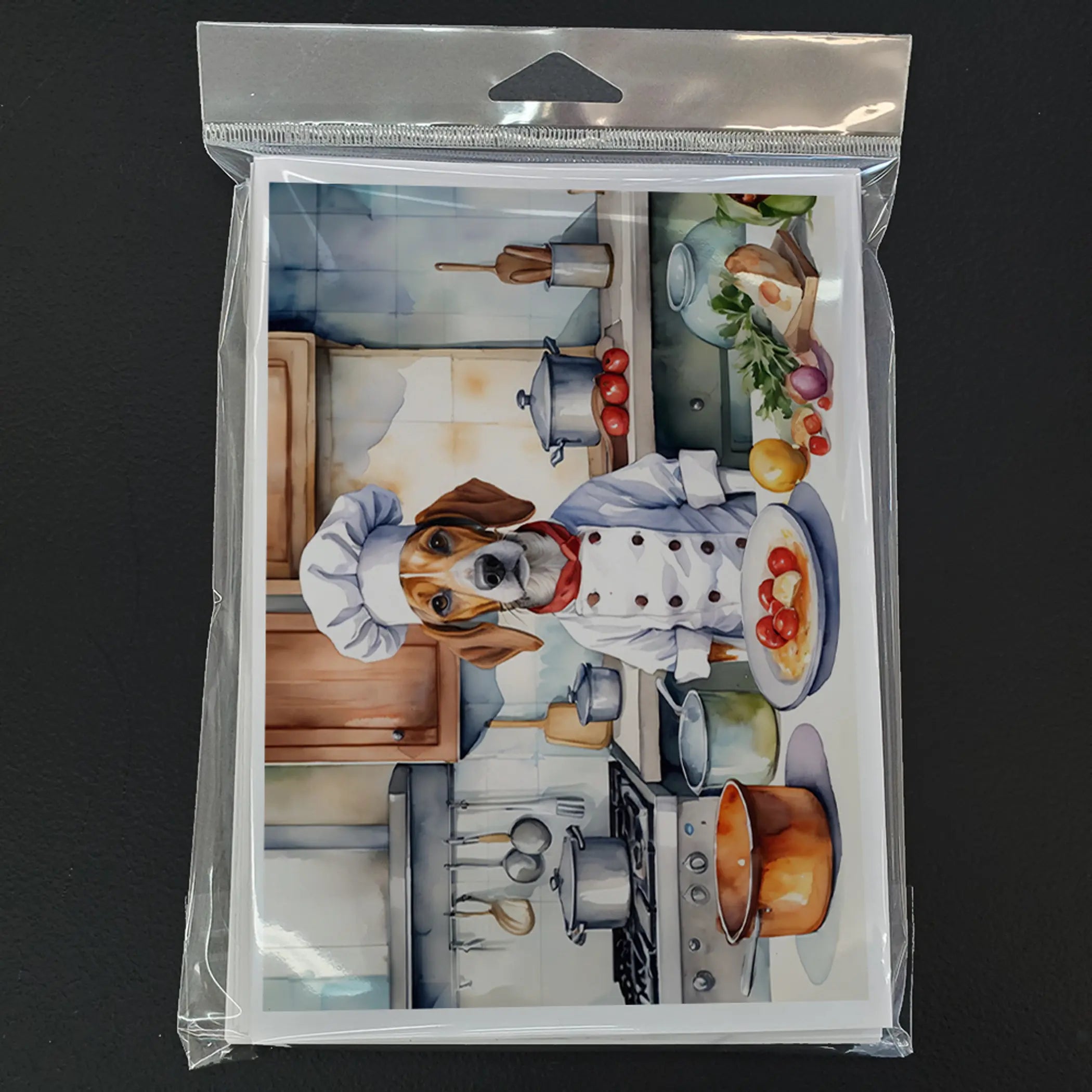 English Foxhound The Chef Greeting Cards Pack of 8 Caroline's Treasures
