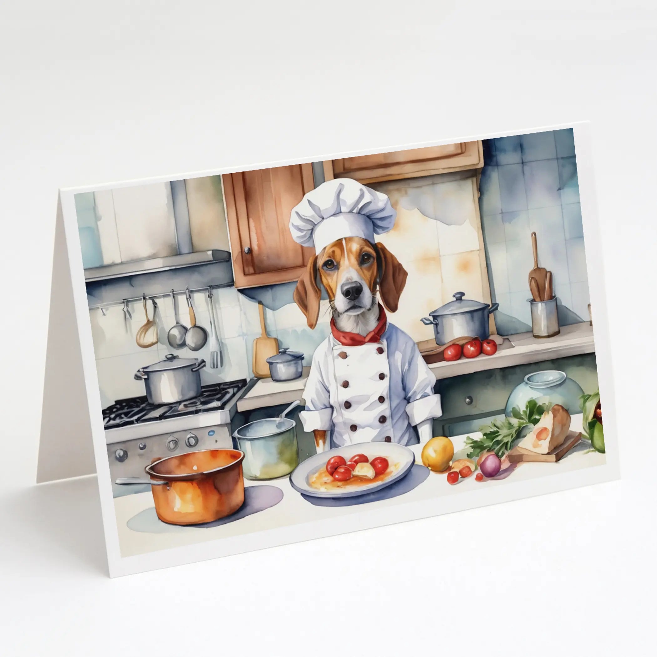 English Foxhound The Chef Greeting Cards Pack of 8 Caroline's Treasures