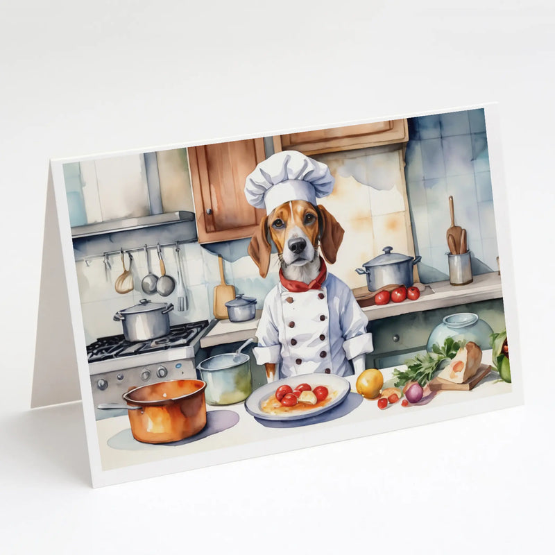 English Foxhound The Chef Greeting Cards Pack of 8 Caroline's Treasures