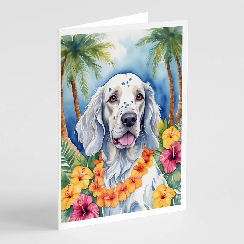 English Setter Luau Greeting Cards Pack of 8 Caroline's Treasures