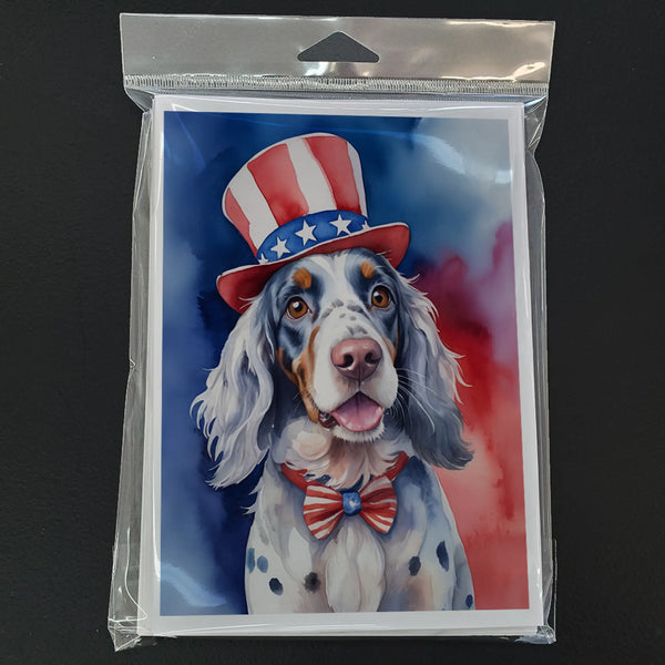 English Setter Patriotic American Greeting Cards Pack of 8 Caroline's Treasures