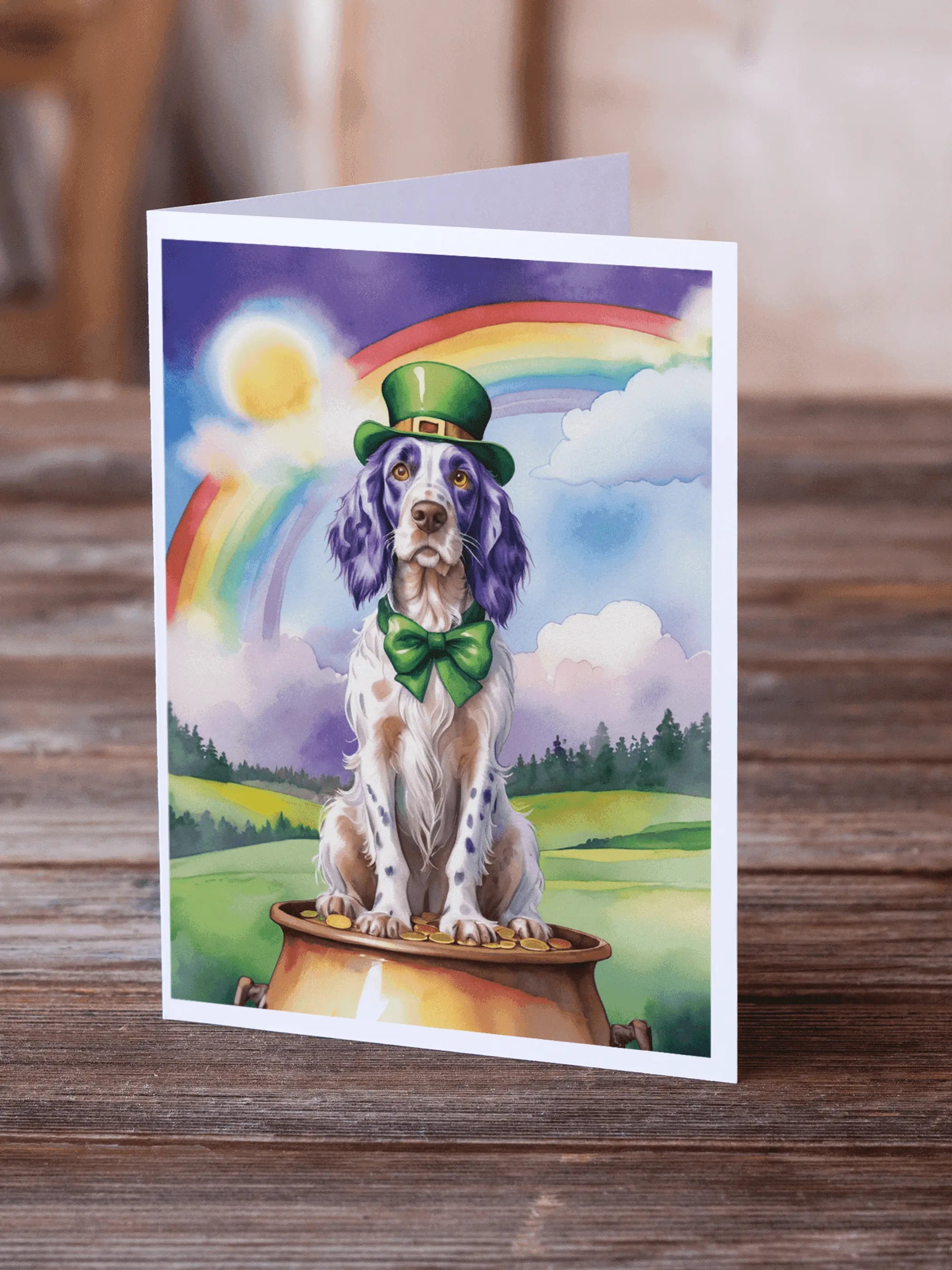 English Setter St Patrick's Day Greeting Cards Pack of 8 Caroline's Treasures