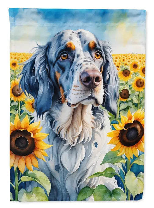 English Setter in Sunflowers Garden Flag Caroline's Treasures
