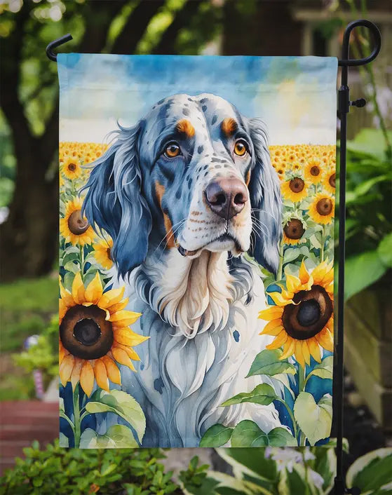 English Setter in Sunflowers Garden Flag Caroline's Treasures