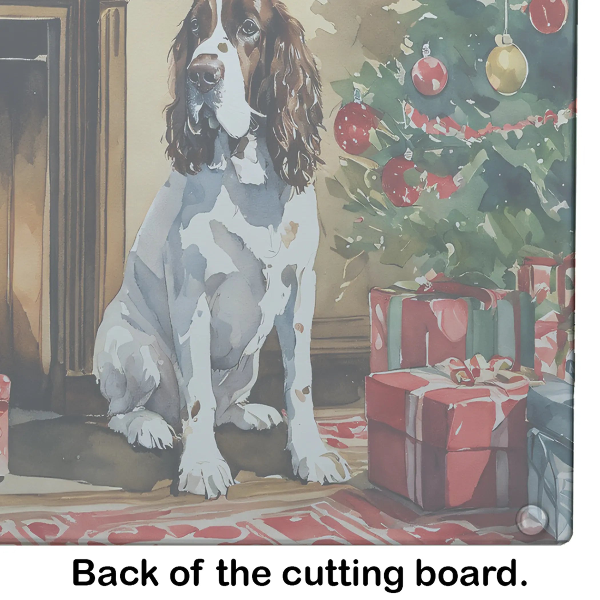 English Springer Spaniel Cozy Christmas Glass Cutting Board Caroline's Treasures
