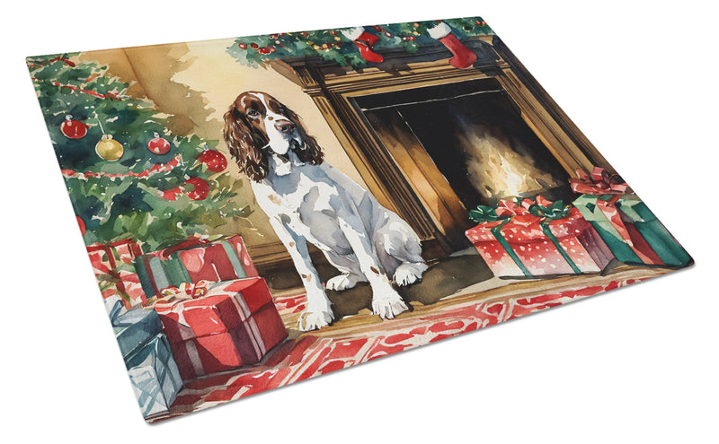 English Springer Spaniel Cozy Christmas Glass Cutting Board Caroline's Treasures
