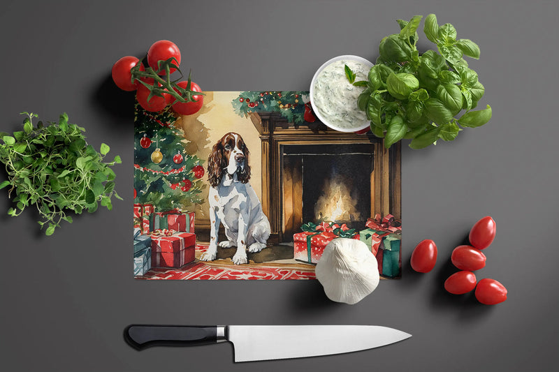 English Springer Spaniel Cozy Christmas Glass Cutting Board Caroline's Treasures