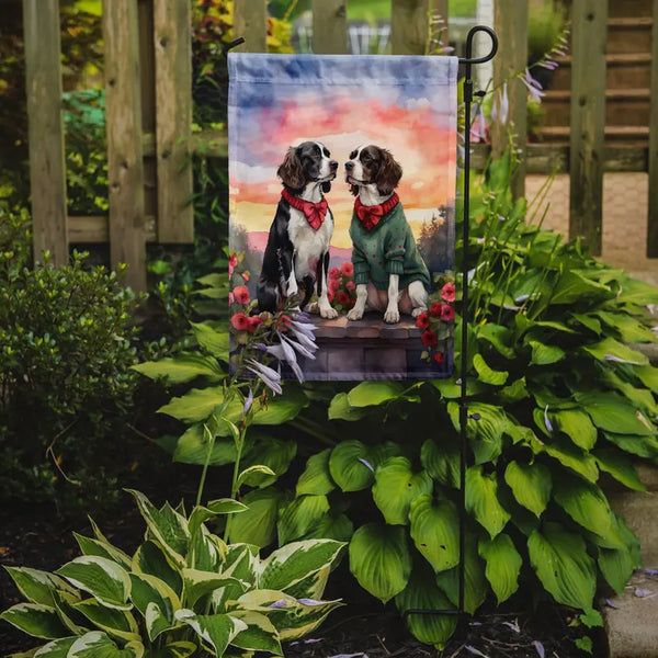 English Springer Spaniel Two Hearts Garden Flag Caroline's Treasures