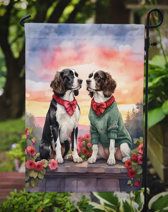 English Springer Spaniel Two Hearts Garden Flag Caroline's Treasures