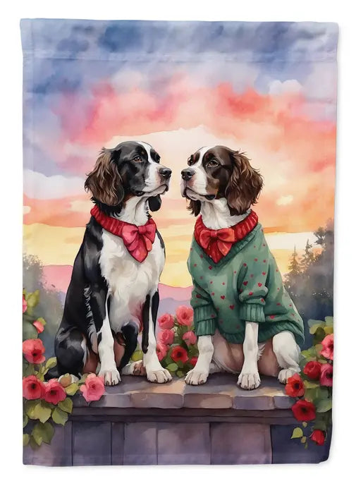 English Springer Spaniel Two Hearts Garden Flag Caroline's Treasures