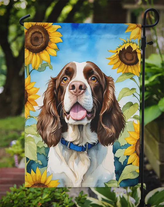 English Springer Spaniel in Sunflowers Garden Flag Caroline's Treasures