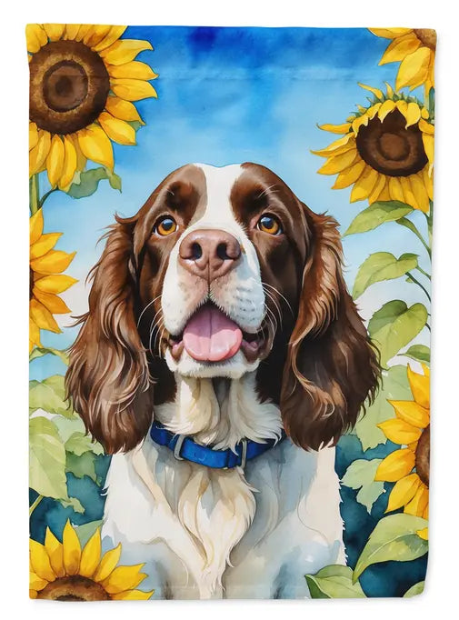 English Springer Spaniel in Sunflowers Garden Flag Caroline's Treasures