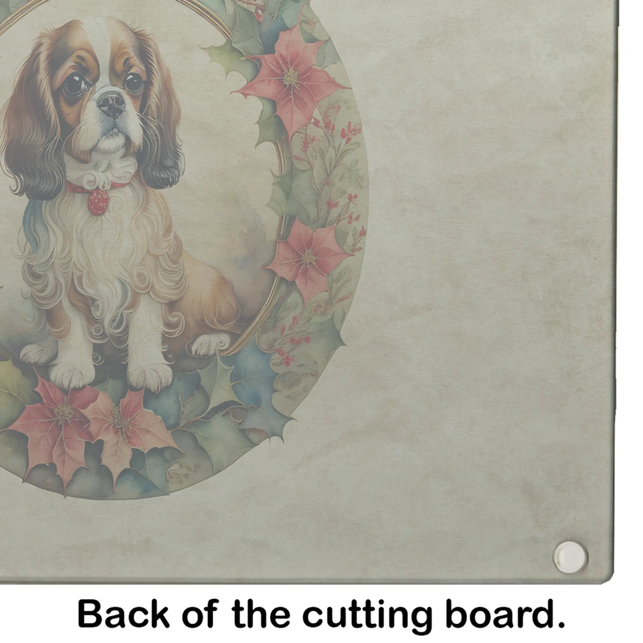English Toy Spaniel Christmas Flowers Glass Cutting Board Caroline's Treasures