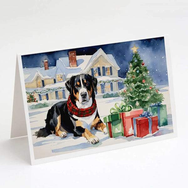 Entlebucher Mountain Dog Cozy Christmas Greeting Cards Pack of 8 Caroline's Treasures