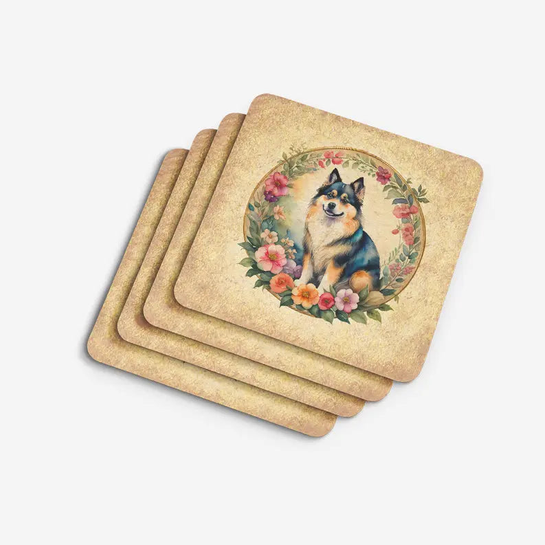 Entlebucher Mountain Dog and Flowers Pair of Pot Holders Caroline's Treasures