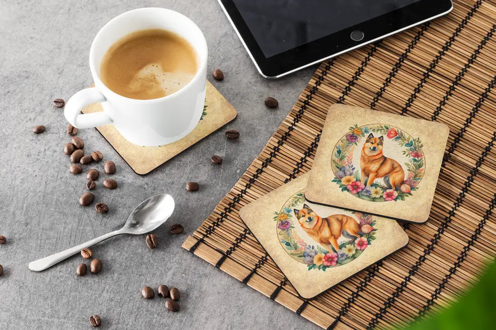 Entlebucher Mountain Dog and Flowers Pair of Pot Holders Caroline's Treasures