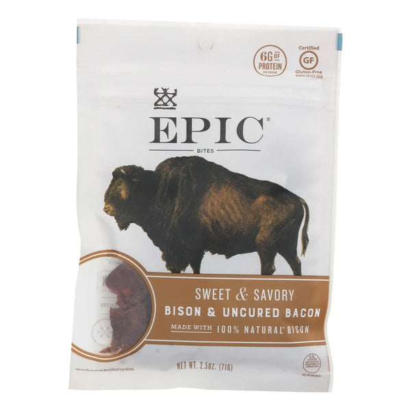 Epic - Jerky Bites - Bison Meat - Case Of 8 - 2.5 Oz. Epic