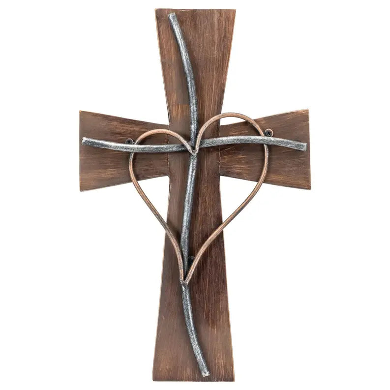 Espres Silver Copper Wood Metal Wall Cross Dicksons Inc