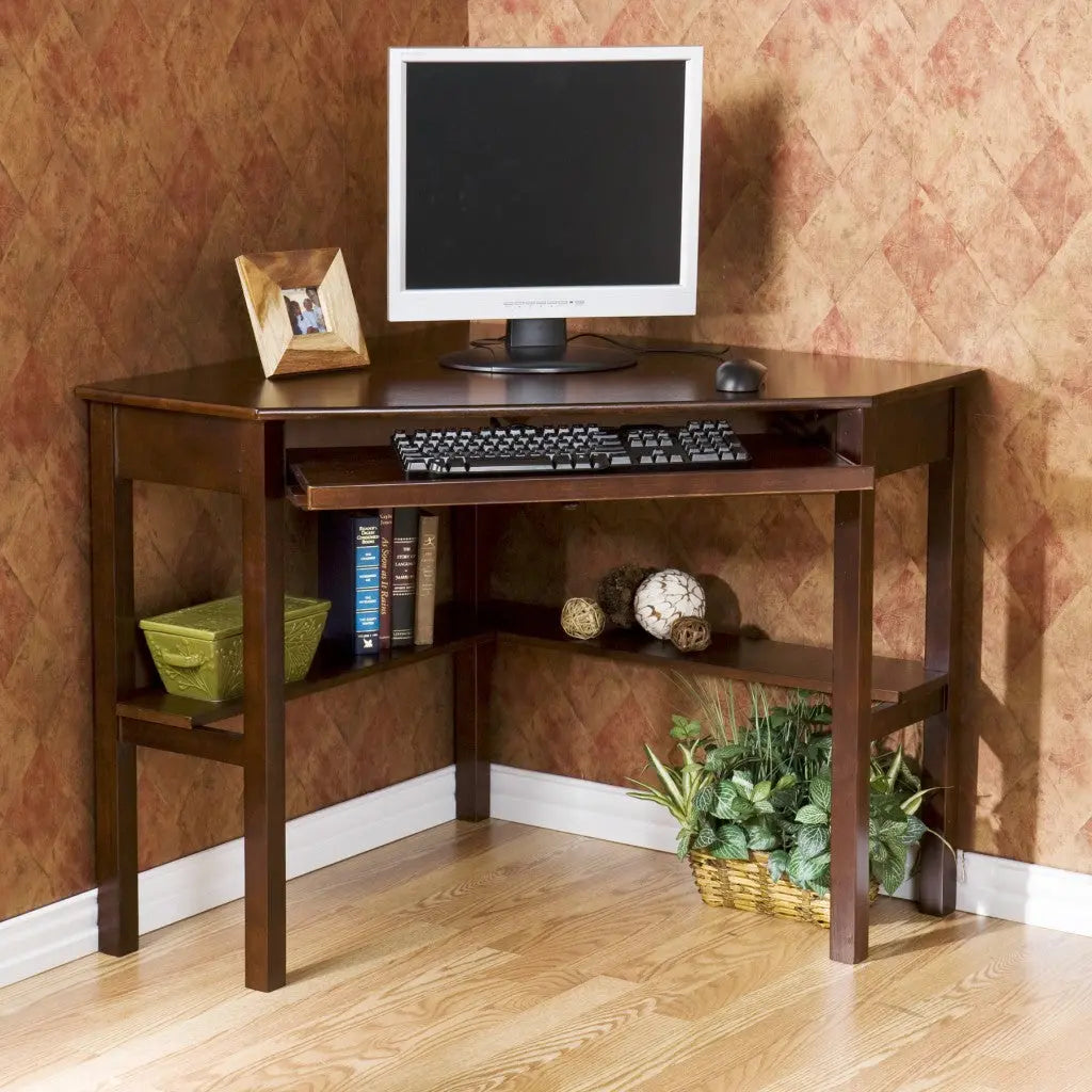 Espresso Corner Computer Desk Homeroots Office