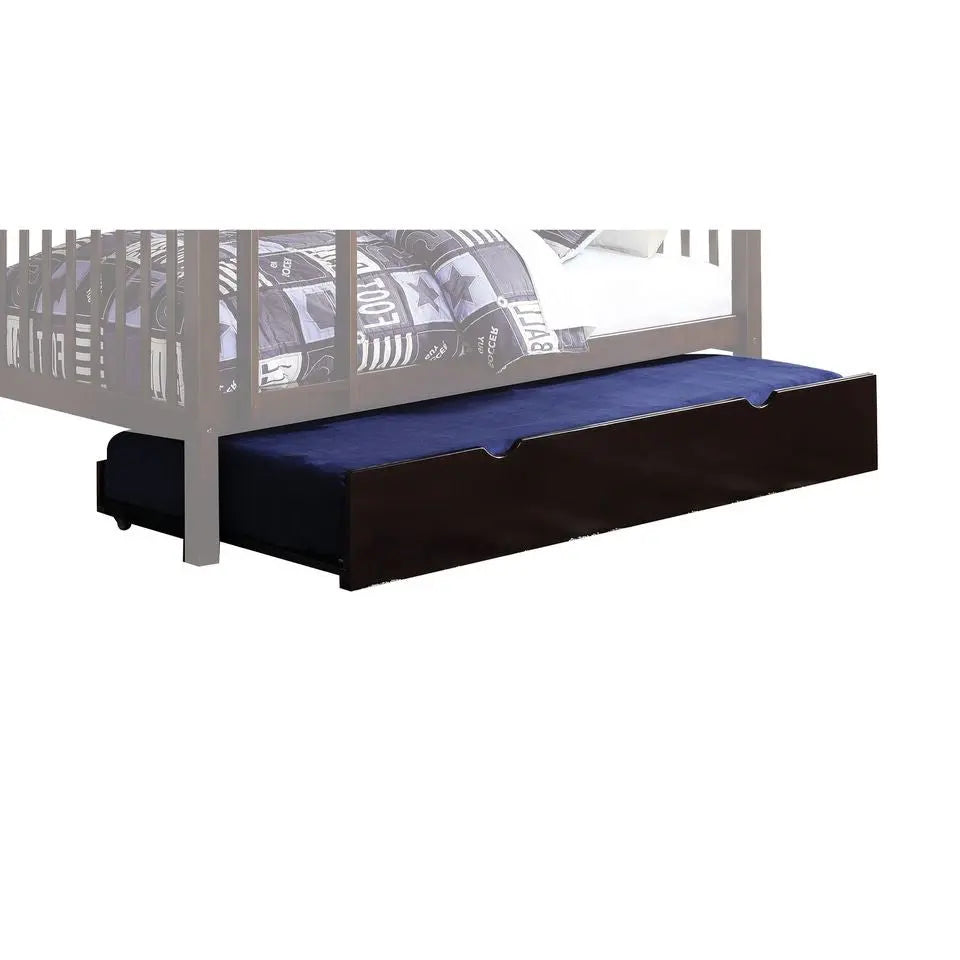 Espresso Solid Wood Twin Bed Frame With Trundle Homeroots Bed & Bath