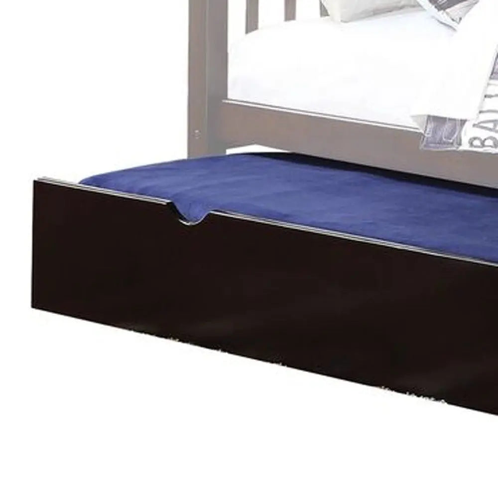 Espresso Solid Wood Twin Bed Frame With Trundle Homeroots Bed & Bath