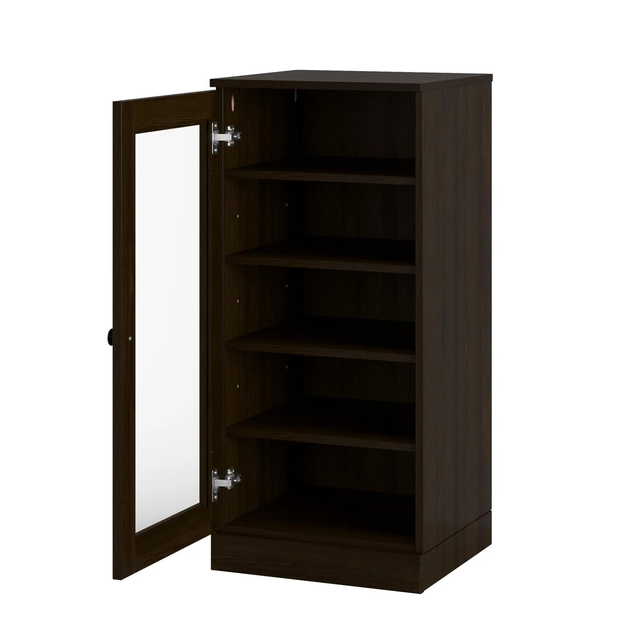 Espresso Ten Pair Solid WoodShoe Storage Cabinet Homeroots Organization