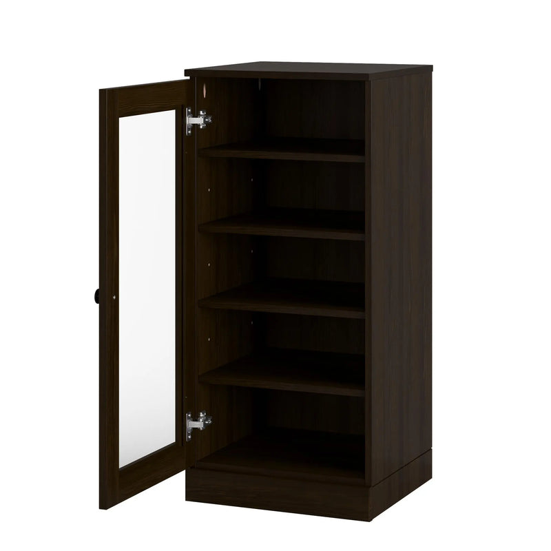 Espresso Ten Pair Solid WoodShoe Storage Cabinet Homeroots Organization