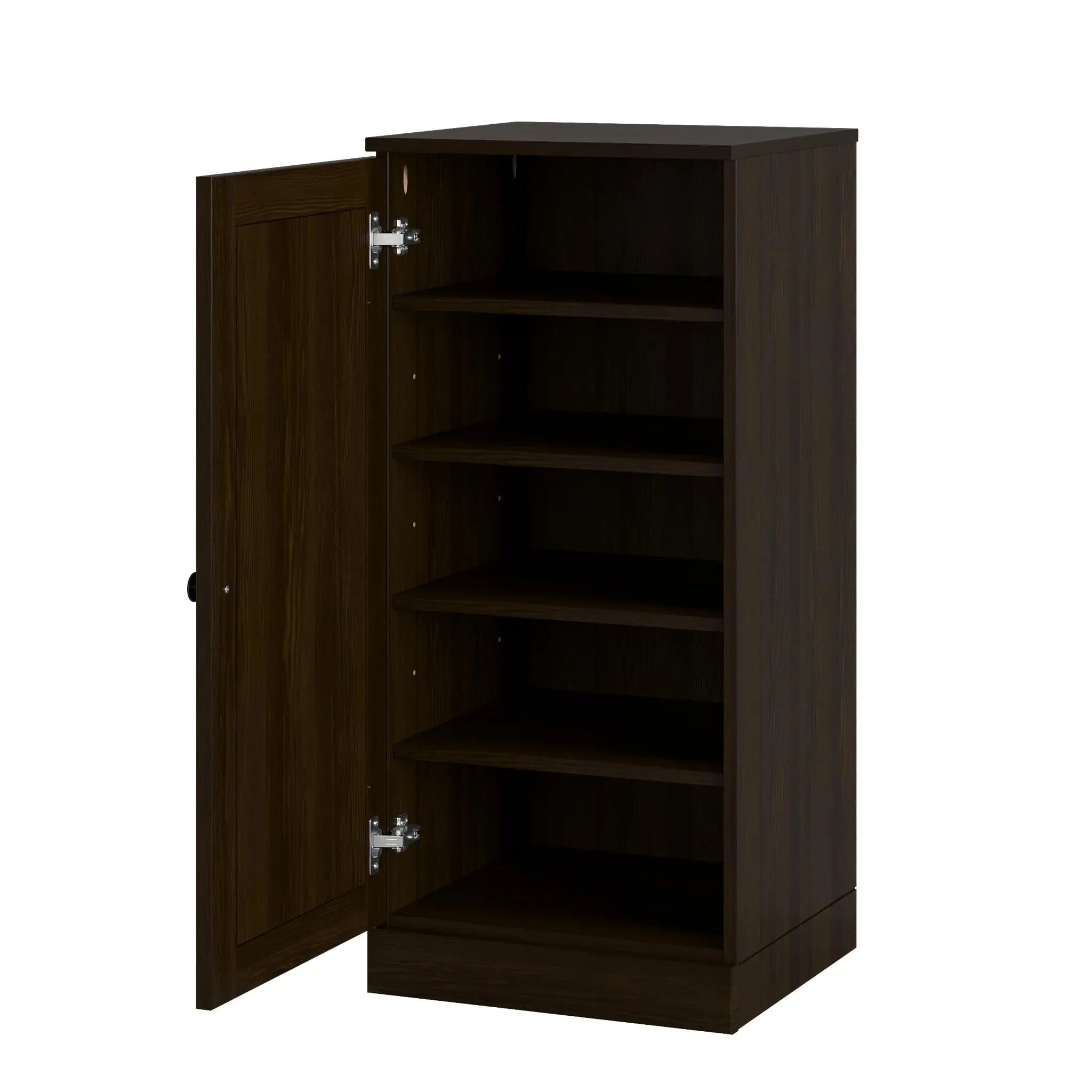 Espresso Ten Pair Solid WoodShoe Storage Cabinet Homeroots Organization