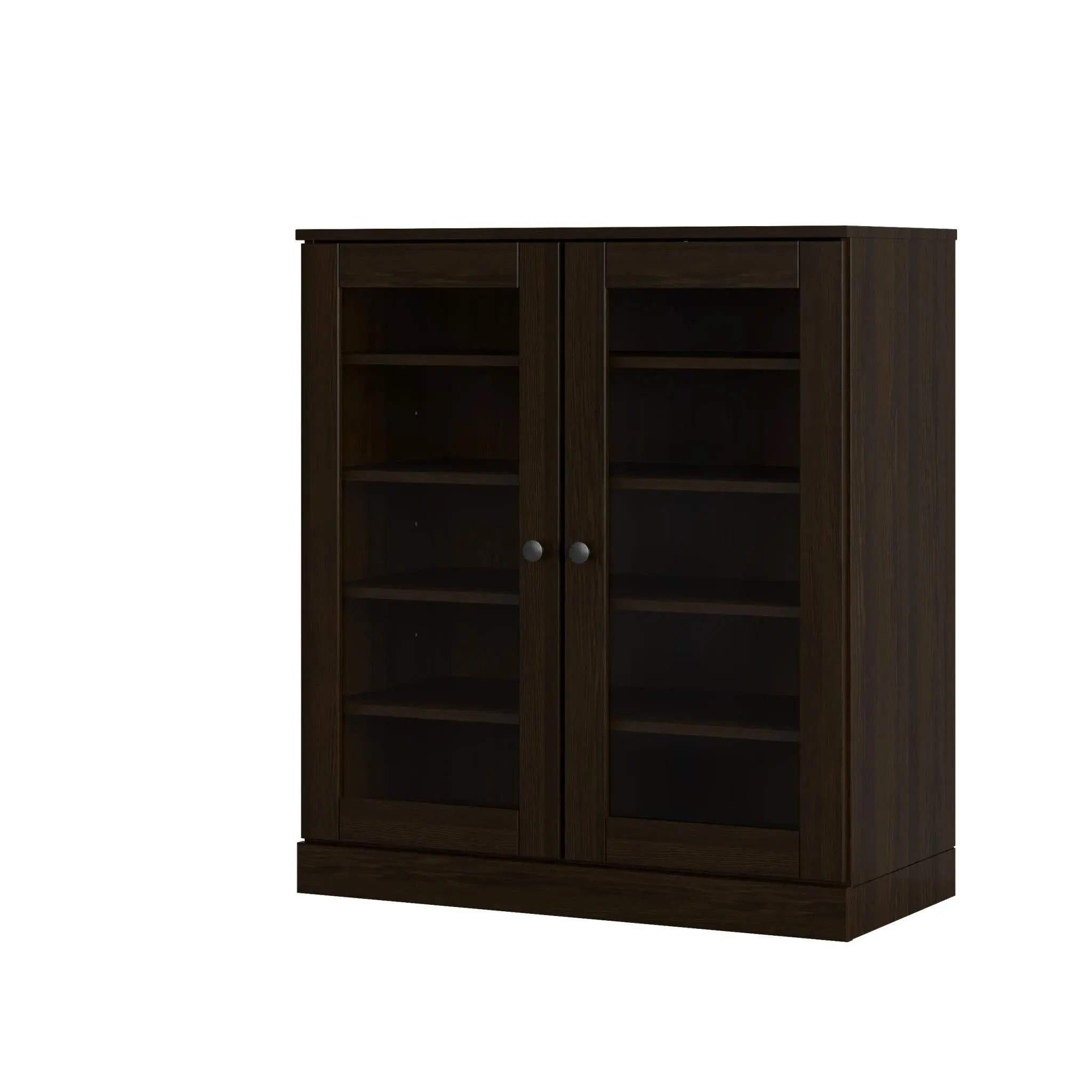 Espresso Twenty Pair Solid WoodShoe Storage Cabinet Homeroots Organization