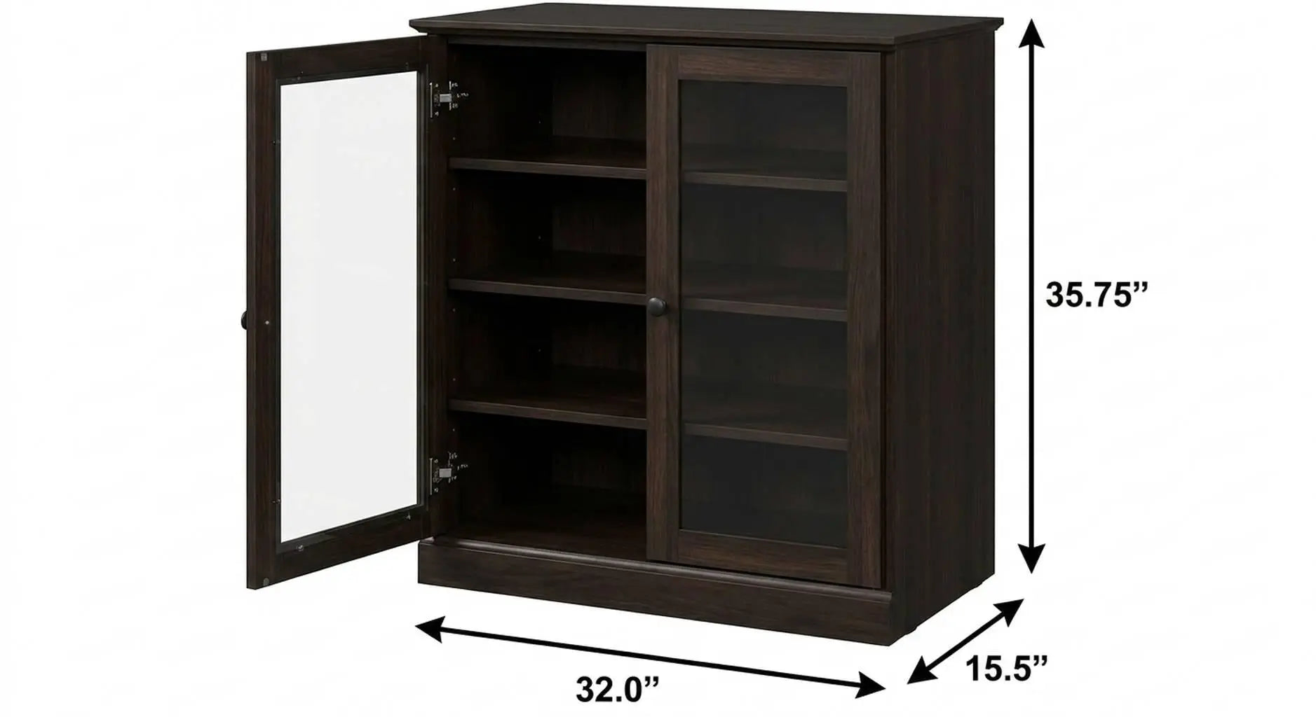 Espresso Twenty Pair Solid WoodShoe Storage Cabinet Homeroots Organization