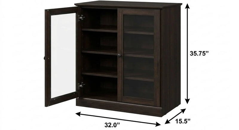 Espresso Twenty Pair Solid WoodShoe Storage Cabinet Homeroots Organization
