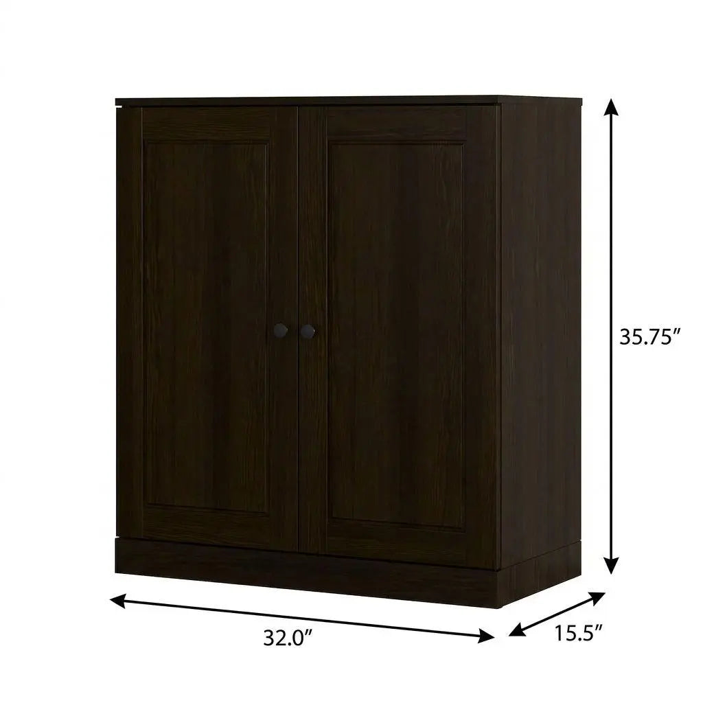 Espresso Twenty Pair Solid WoodShoe Storage Cabinet Homeroots Organization