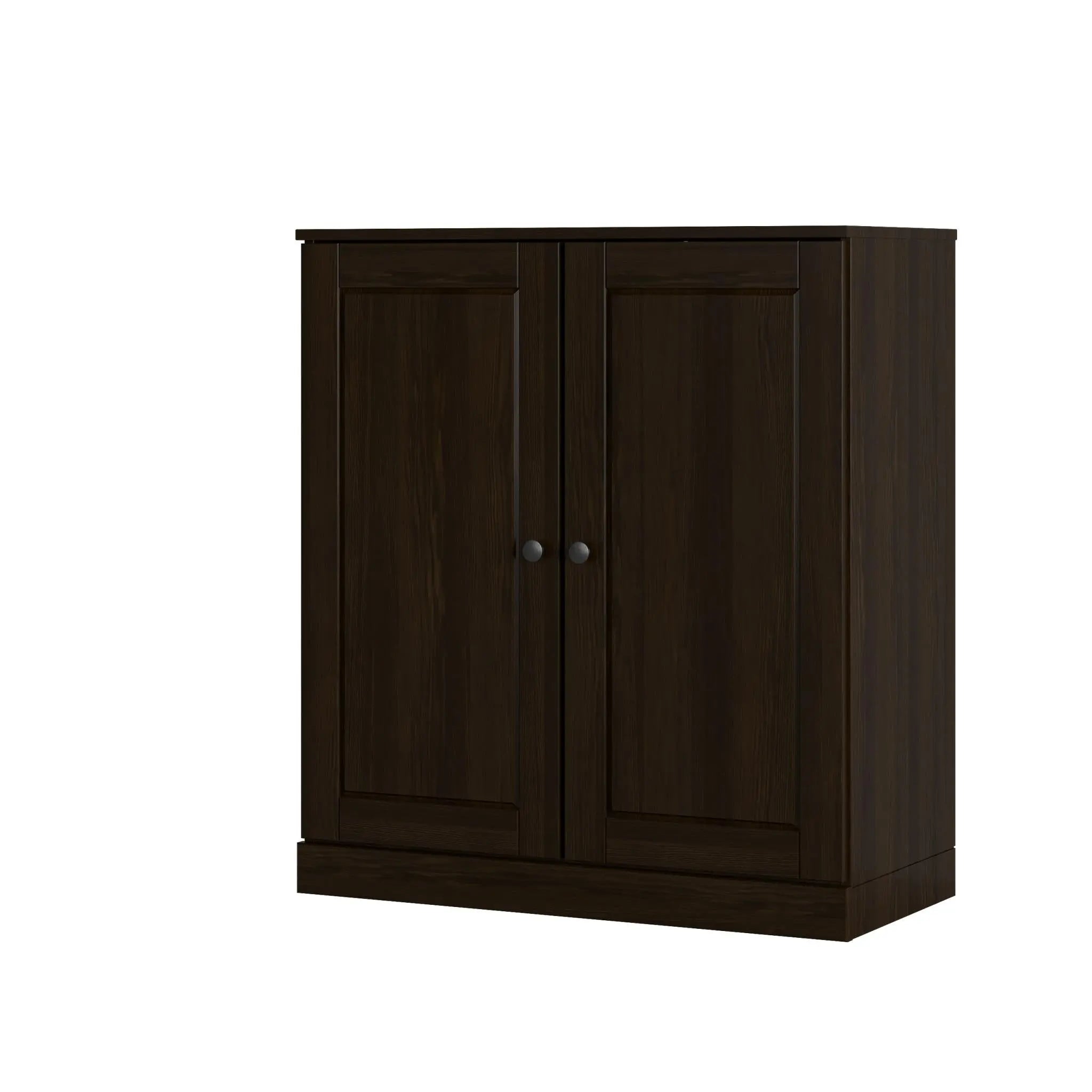Espresso Twenty Pair Solid WoodShoe Storage Cabinet Homeroots Organization