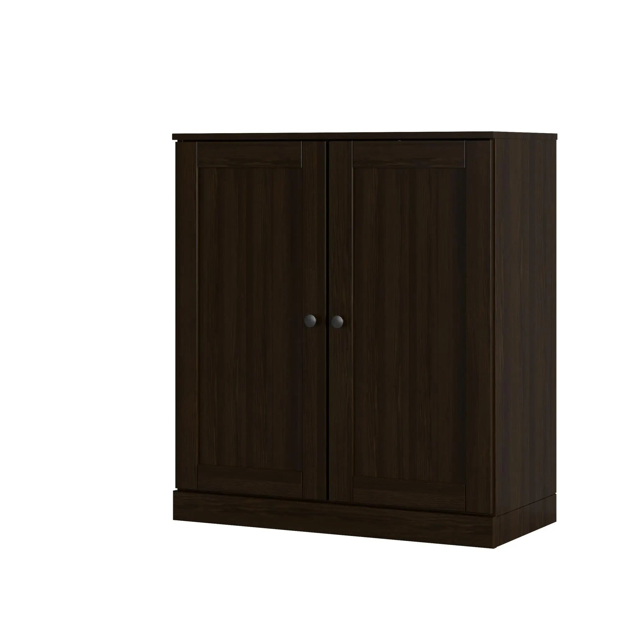 Espresso Twenty Pair Solid WoodShoe Storage Cabinet Homeroots Organization