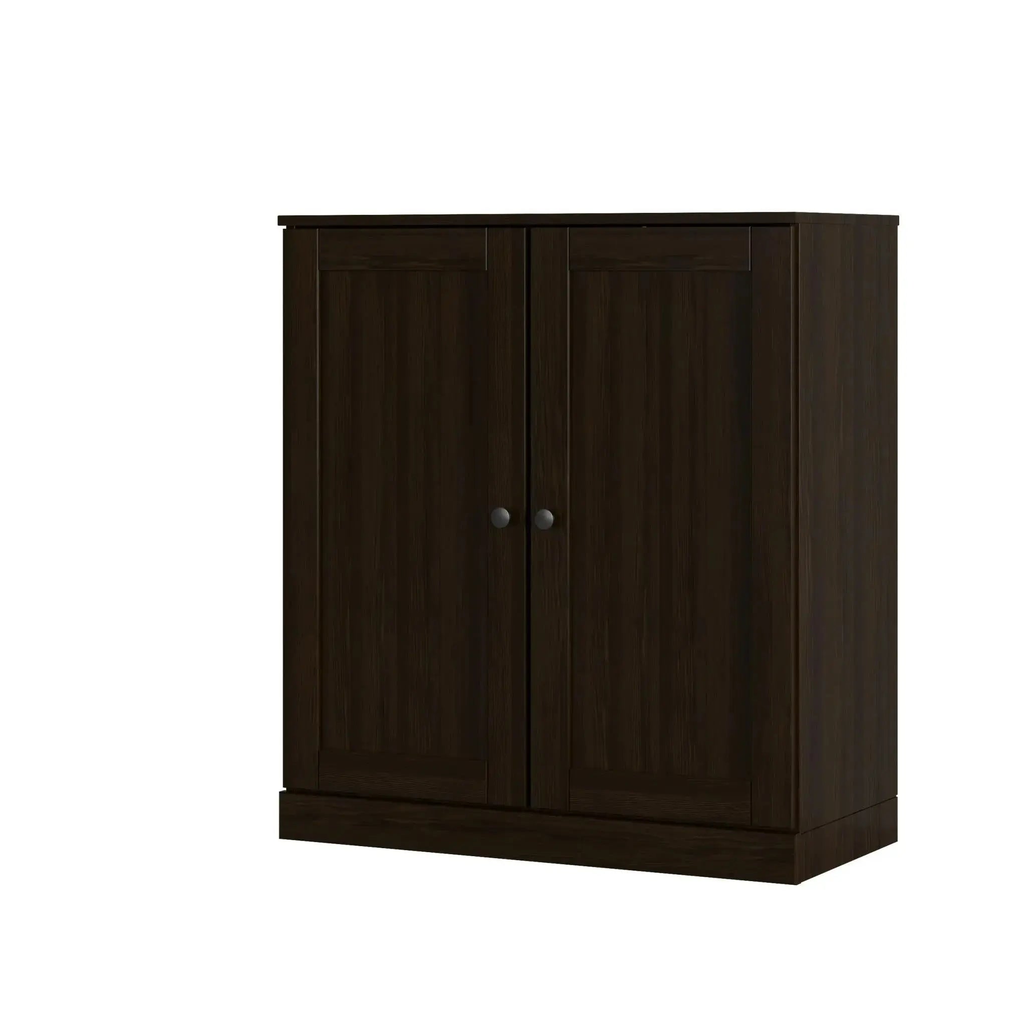 Espresso Twenty Pair Solid WoodShoe Storage Cabinet Homeroots Organization
