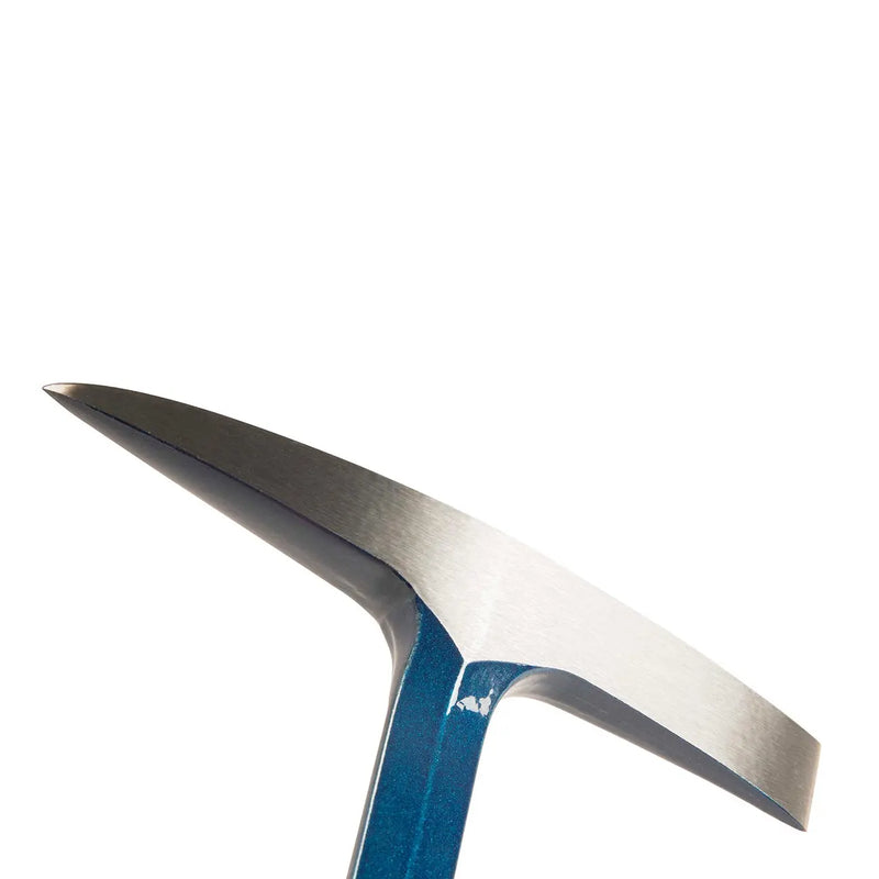 Blue steel gardening tool with a sleek, pointed blade for precise digging and planting. Durable and stylish design.