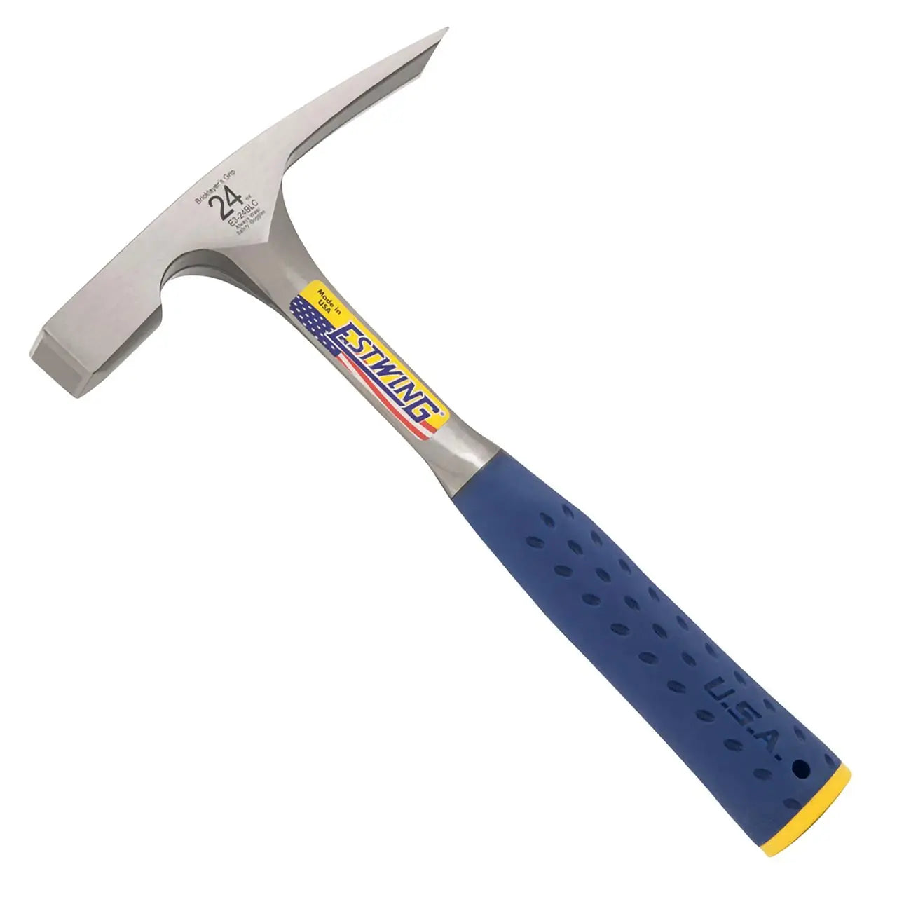 Estwing 24 Oz. Bricklayer / Mason’s Smooth Face Hammer - Blue Shock Reduction Grip ESTWING