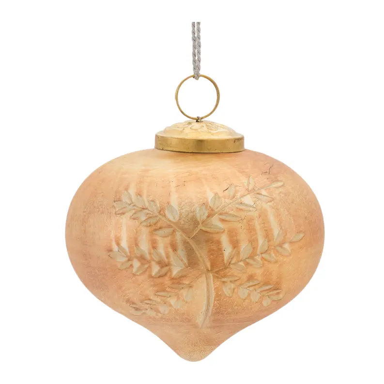 Etched Mecury Glass Ornament Melrose International