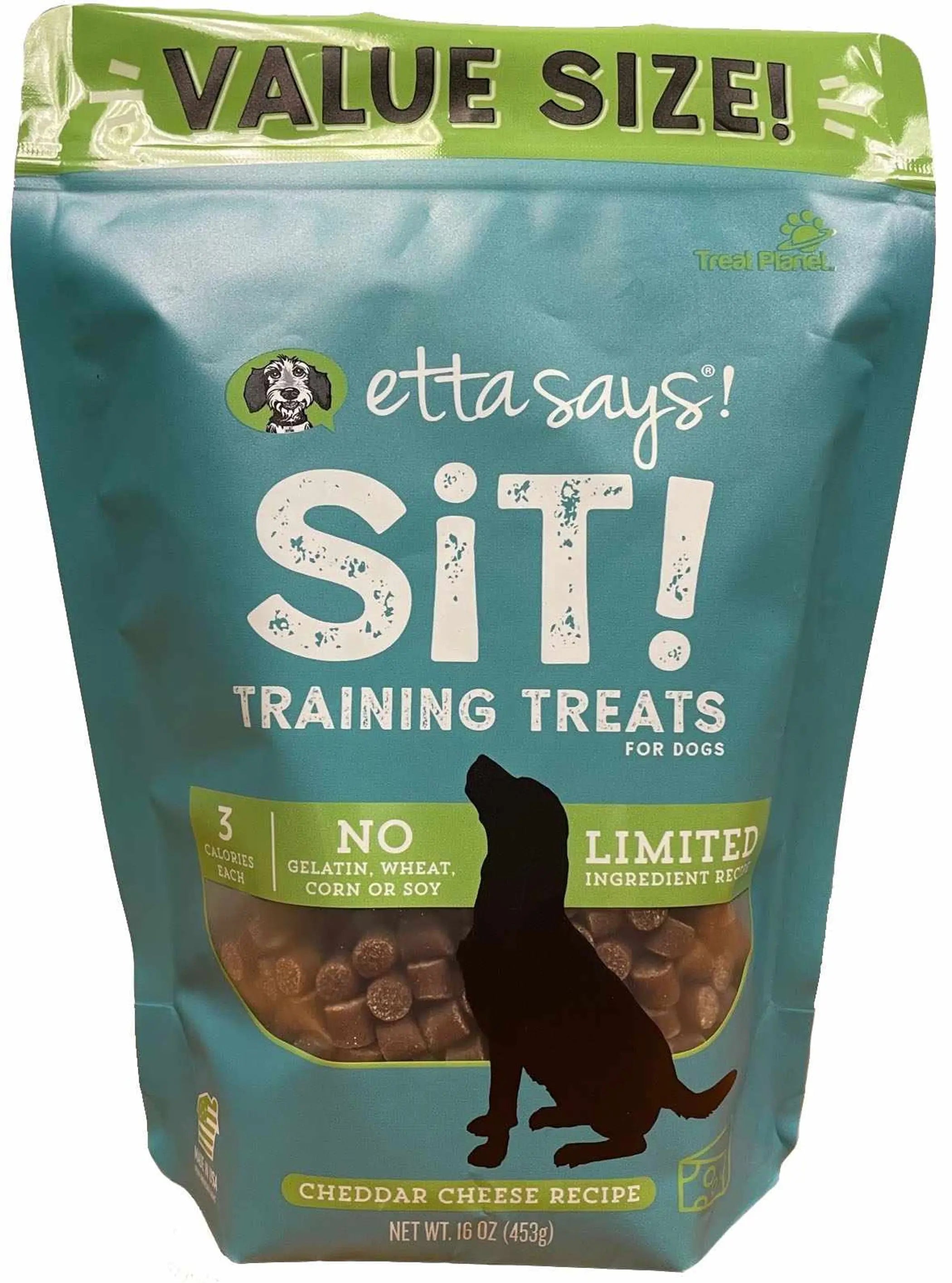 Etta Says! Sit! Dog Training Treats Cheese Recipe Value Bag 16oz Etta Says!