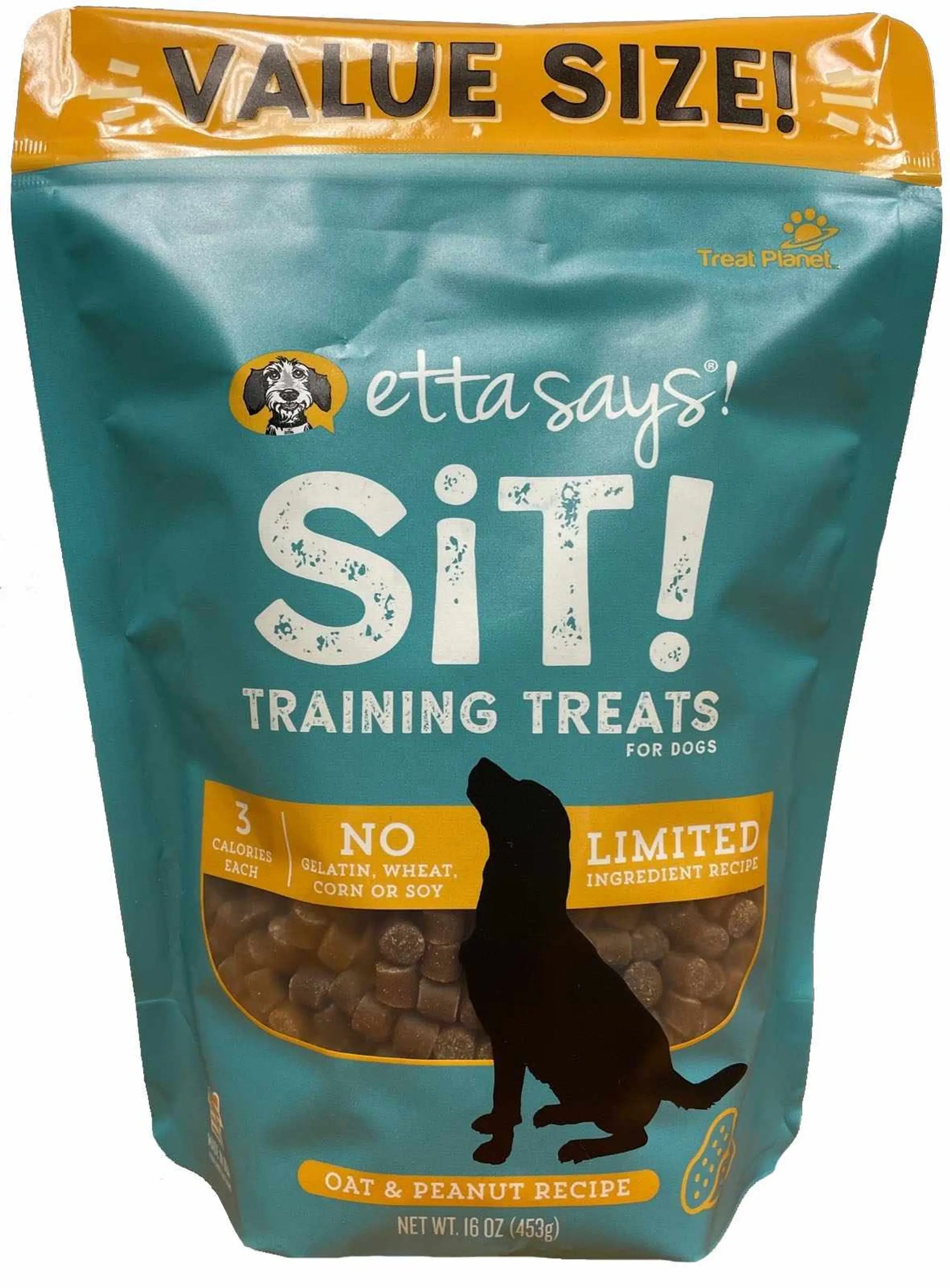 Etta Says! Sit! Dog Training Treats Peanut Butter Recipe Value Bag 16oz Etta Says!