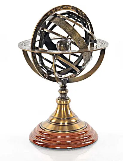 European Demonstrational Armillary Sphere on Wooden Base OMH USA