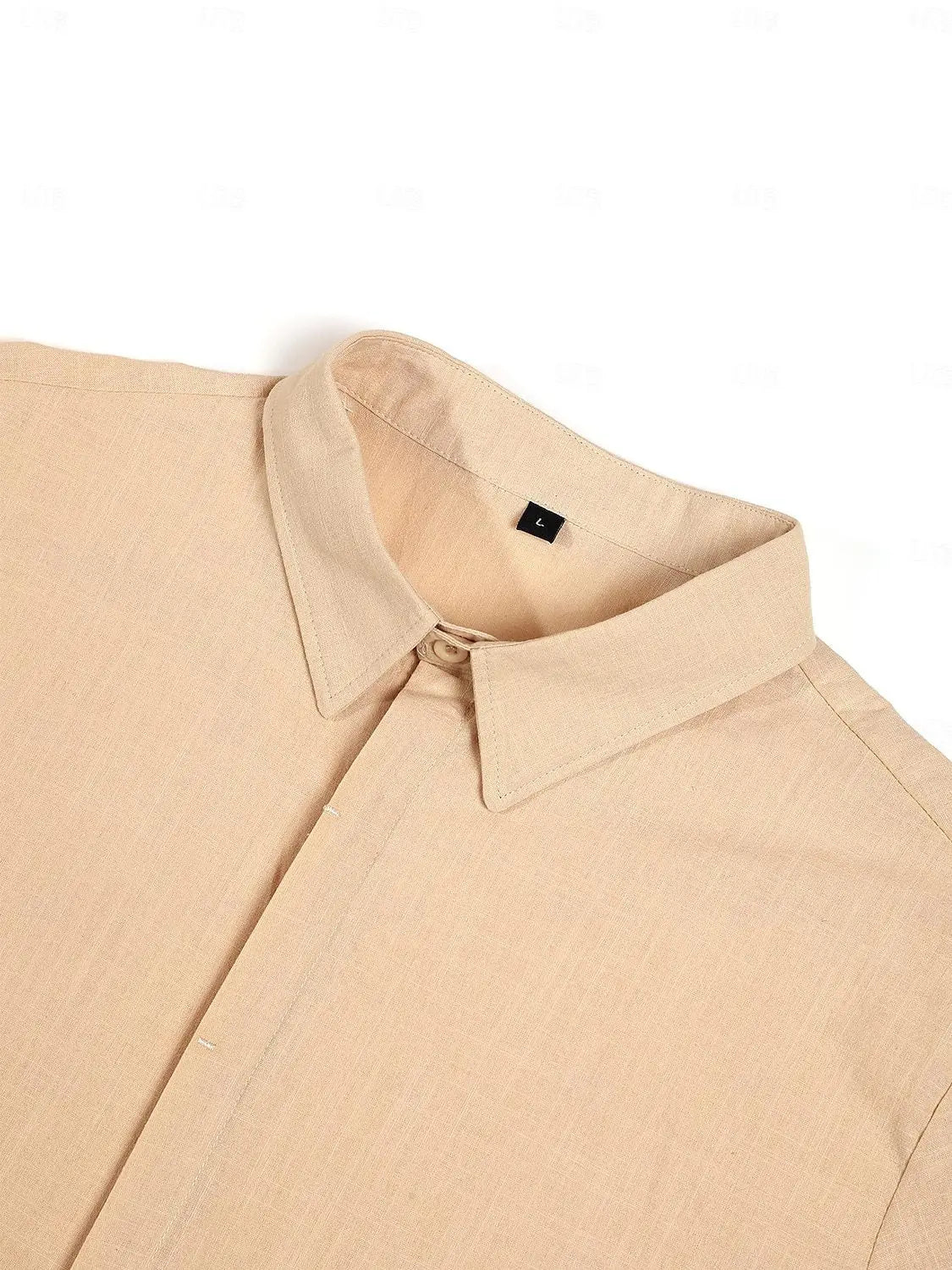 European and American Men's Double Placket Cotton Linen Cardigan Short-sleeved high quality Shirt Summer Home Short-sleeved Lapel Shirt Cross-border GreatEagleInc